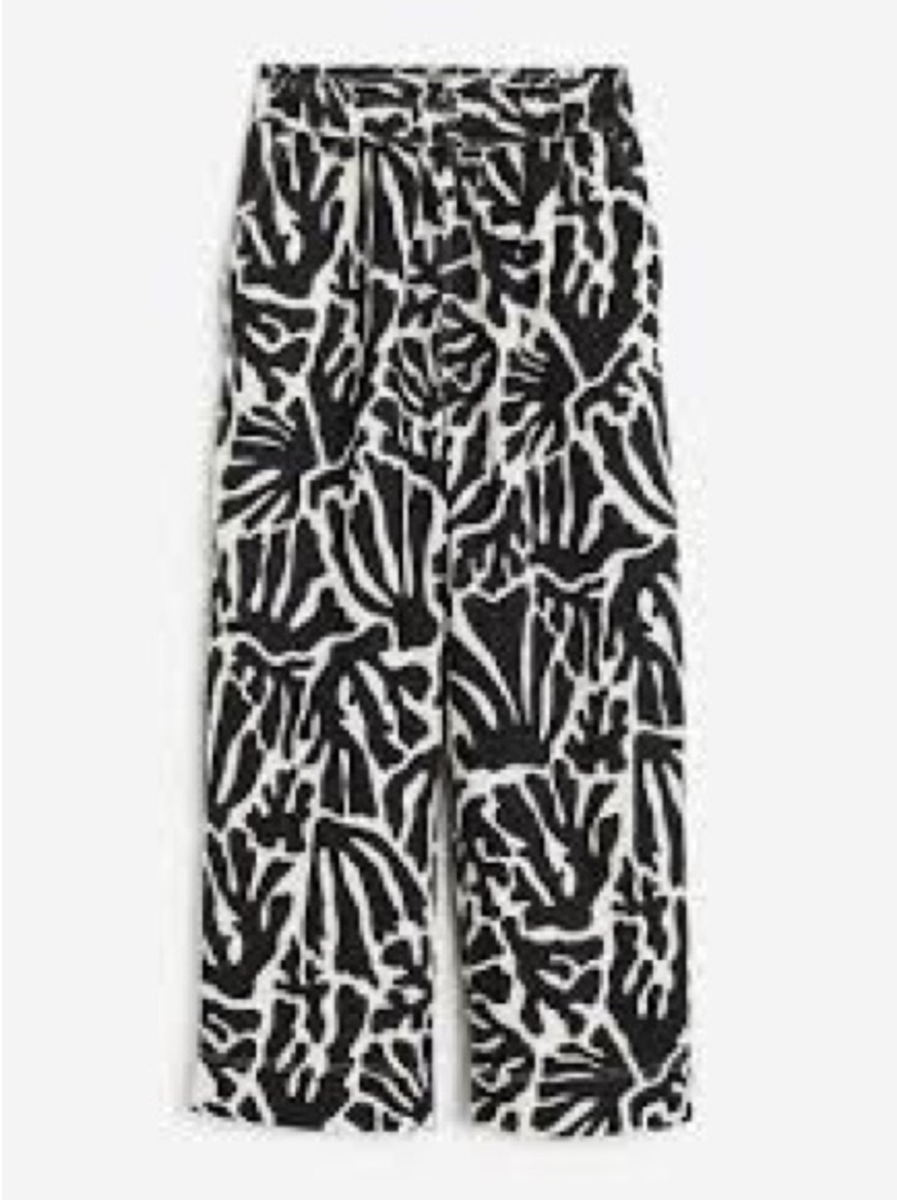H&M Black and White Ankle Length Linen Pants size L